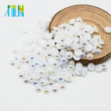 Neue Ankunft A14-Pure white AB Farbe Halbe Runde Faux Lose Perlen für Schmuck Machen